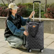 萬向四輪拉杆車加大買菜購物車可拆卸折疊小拉車便攜拖車取快遞購物車 購物車 保溫袋  購物袋 購物推車