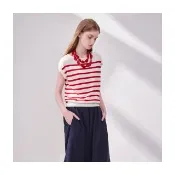 【Le Polka】撞色條紋針織上衣-女