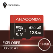 [欣亞購物網] ANACOMDA 巨蟒Explorer 系列V30 A1 128GB 記憶卡/ MicroSDXC/UHS-I U3/讀100MB/s/附轉卡/5年保