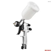 HVLP氣動噴漆槍 1.0mm口徑 重力給料壓送式 汽車修補噴漆槍 油漆噴槍塑膠壺 mini 888全黑款
