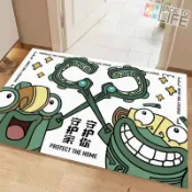 ✨ 爆款地毯 哪吒地毯 入門地墊 大門口腳墊 水晶絨地毯 家用地毯 玄關地毯 耐臟地毯 搞笑結界獸墊