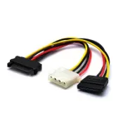 【3C小站】15pin公雙轉大4pin母+SATA母 1分2轉接線 SATA轉接線 電源轉接線 光碟機電源 硬碟電源線