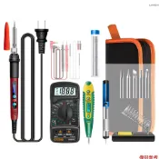 ANENG SL103 16pcs 迷你電烙鐵帶液晶數顯 180°C~500°C 可調溫 60W 智能烙鐵套件,帶 Mu