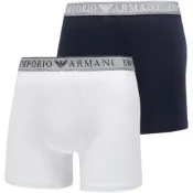 (店+)【EMPORIO ARMANI】阿瑪尼 EA7 Logo刺繡修身鬆緊腰平角內褲 男款 兩件裝