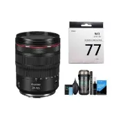 【Canon】RF 24-105mm F4L IS USM 標準變焦鏡+ SIGMA UV 77mm 陶瓷濾鏡 + EY-15清潔組(公司貨)