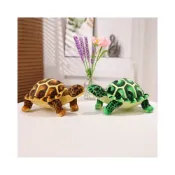 (店+)仿真印花小烏龜玩偶海洋生物海龜王八毛絨玩具歐洲站姿烏龜公仔【DY915】