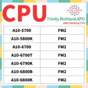A10-5800 A10-5800K A10-6700 A10-6700T A10-6790K A10-6800B A1