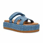 【steve madden】草編厚底H拖鞋 BIGMISSLE(藍色)