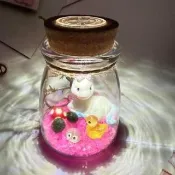 【A-ONE 匯旺】十二生肖 馬 綠藻球玻璃生態瓶 含2顆綠藻 白光LED 150ml布丁杯 DIY手工微景觀