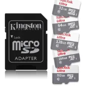 (店+)【Kingston 金士頓】轉接卡+記憶卡組 microSD Ultra 32G 64G 128G 256G 512G C10 速度100MB