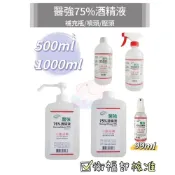 (店+)醫強75％ 99ml隨身瓶 500ml/1000ml 補充瓶/噴頭 按壓頭 75%酒精液 酒精 酒精液 消毒