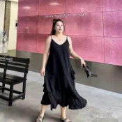 300斤大碼女裝長款大裙擺弔帶裙胖mm寬鬆顯瘦無袖背心連衣裙夏季