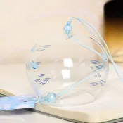 手工玻璃風鈴 禮物 小掛飾 風鈴掛件 祈福風鈴 日式風鈴江戶玻璃風鈴 日式和風手工透明懸掛式 家居掛飾景區戶外活動小禮品