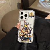 可爱神偷奶爸小黃人 適用 iPhone 16 15 14 13 12 11 Pro Max 蘋果磁吸手機殼 大孔防摔軟殼