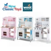 荷蘭New Classic Toys 聲光小主廚木製廚房玩具（含配件12件/三色可選）/木製玩具 /家家酒 /小廚房