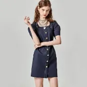【iROO】月光海洋色短洋裝