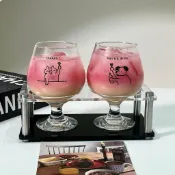 臺灣發貨〉原創可愛小狗玻璃杯情侶高腳杯甜酒杯果酒飲料杯冰咖啡杯氣泡水杯CUL