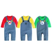 (店+)【Baby 童衣】兒童造型服 寶寶假吊帶卡通造型長袖連身衣 萬聖節穿搭 12021