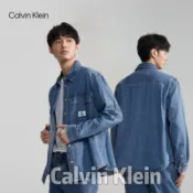 ❤️Miss baby❤️ CK Jeans 春夏男士簡約布標復古純棉寬鬆牛仔襯衫外套 B256