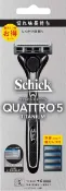 【DOKODEMO】Schick 舒適牌 Chic Sc​​hick Quattro 5鈦合金組合（持有器（帶刀片）   4個替換刀片）5葉片剃光德國替換刀片