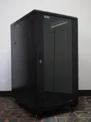 【ANP】19吋 60cm寬x80cm深 22U 黑色  前玻璃門後鐵門機櫃 網路機櫃 伺服器機櫃 電腦機櫃 監視系統