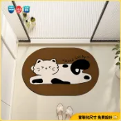 【客製地墊+環保無味】創意貓咪浴室地墊 矽藻土軟地墊 吸水地墊 速乾抑菌 升級加厚 防滑地墊 珪藻土地墊 可愛地墊