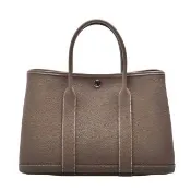 【Hermes 愛馬仕】經典Garden Party系列小牛皮暗釦手提包(30cm-大象灰H051568CK-ETOUPE)『Entrupy安心購』