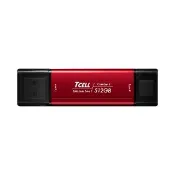 【TCELL 冠元】TC100 Dual Portable SSD 雙介面行動固態硬碟(曜石紅) 512GB