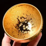 茶盞 建盞 窯變茶杯 茶具 斗笠杯 茶杯 主人杯 茶碗 柴燒建盞 养生金油滴主人杯大师级铁胎建盏鎏金杯家用礼品茶杯高档单