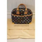 LV 村上隆限量款黑彩 小珍包monogram Trouville 黑色手提包