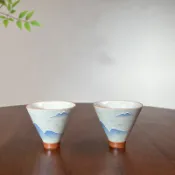 草木灰 手繪 遠山 茶杯 蓋碗 禪意 山水 斗笠杯 功夫茶具 主人杯 聞香杯 品茗 茶道 手工 陶瓷 茶藝杯