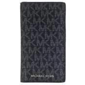 MICHAEL KORS Jet Set 黑色MK花紋防水布卡片夾