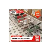 (店+)港式茶餐廳桌椅 大排檔不鏽鋼桌椅 折疊式港風餐飲桌椅 港風燒烤茶餐廳不鏽鋼桌椅組合港式奶茶甜品小吃店摺疊桌椅子