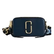 【MARC JACOBS】MARC JACOBS THE SNAPSHOT雙層拉鍊斜背相機包(深藍)