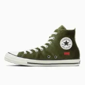 (店+)【CONVERSE】預購 日本限定 Converse ALL STAR SJ HI 高筒 橫須賀外套風天鵝絨休閒鞋 橄欖綠