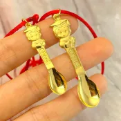 金錩銀樓🔥快速出貨 黃金湯匙 【附禮盒提袋】彌月金飾 滿月禮 9999純金 小博士 送禮