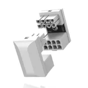 EZDIY-FAB GPU VGA PCIE 8pin U轉 180度角連接器電源適配器 “正向“轉接頭-2件裝(白色)