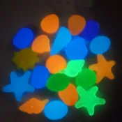 協貿國際日用品生活7館 夜光石小石頭七彩超亮發光魚缸水族箱造景彩石裝飾品兒童寶石玩具