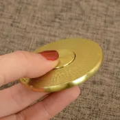 (店+)黃銅羅盤實心解壓手把件隨身玩件中國風指尖陀螺八卦正宗羅盤羅盤