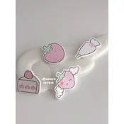 COISINI ♡̴｜「現貨」可愛甜品壓克力髮夾🍓🍰 粉色系 草莓蛋糕 髮飾 裝飾 髮夾