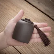 紫砂迷你茶葉罐 家用功夫茶具 密封便攜 小茶倉 旅行茶具 茶葉收納 隨身攜帶茶罐
