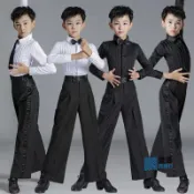 【低價】舞服舞衣拉丁舞上衣男舒適拉丁舞服國標舞男上衣  春秋拉丁舞表演,帥氣拉丁練功服男兒童考級專業舞服長袖/優選精
