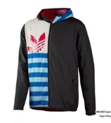 ADIDAS愛迪達 WINDRUNNER 三葉草 男黑藍紅米黃拼色內網布防風連帽外套L