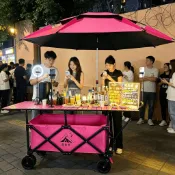 露營車 戶外手推車 可折疊露營車 擺攤小推車 買菜車鹿營地特大款摺疊露營擺攤車便携加高多功能車夜市公園擺攤小推車