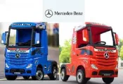 賓士Benz原廠授權烤漆Actros TRUCK四驅童車2.4G遙控卡車聯結車貨車拖車頭貨車電動車兒童電動車HL358