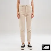 Lee 高腰直筒斜紋九分褲 女 淺卡其 LL22030297W