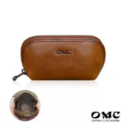 【OMC】復古植鞣革橢圓零錢包95003