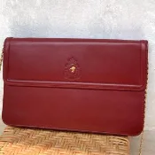 達克公爵 Duck Duchess 絕版 紅 翻蓋 金logo 鏈帶包 古董包