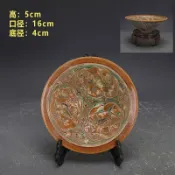 宜家二居 唐三彩手工雕刻花鳥斗笠碗茶盞出土老貨古陶器古玩古董收藏擺