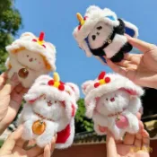 💖💖小衆可愛國風舞獅小貓小狗毛絨公仔掛飾熊貓鑰匙扣包包掛件禮物🚀桃園出貨🚀